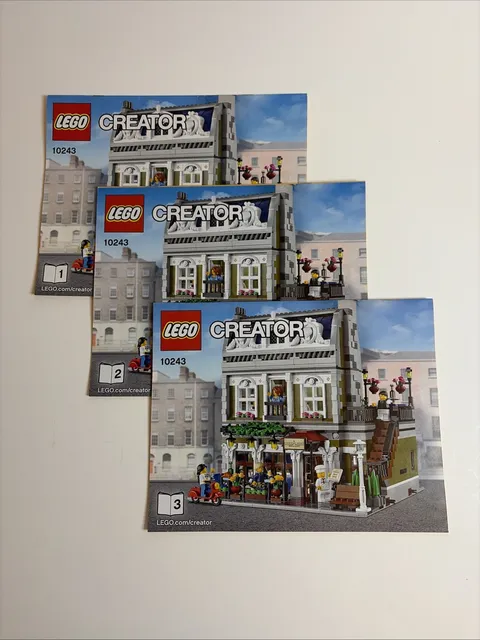 Lego 10243 Creator Expert Parisian Restaurant Instruction Manuals 1-3 ONLY