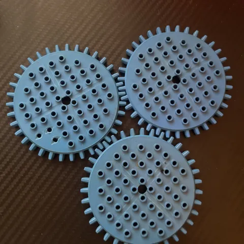 Vintage Legos Gear Parts 35 - Blue  Lot of 3