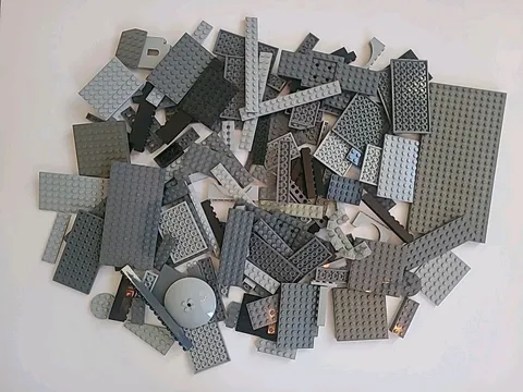 Lego by the Pound 1.8 Pounds Mix Gray Bricks with Some Black Pieces & Parts