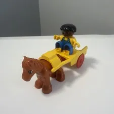 LEGO DUPLO Pony Carriage 2695 Farm Horse Wagon Carriage African Farmer