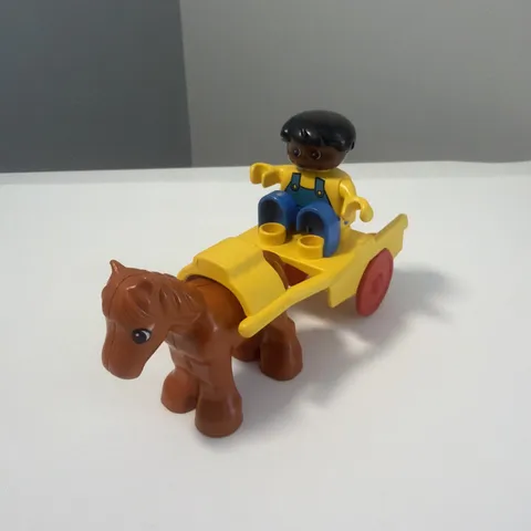 LEGO DUPLO Pony Carriage 2695 Farm Horse Wagon Carriage African Farmer
