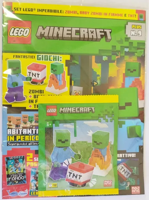 Lego Minecraft Plus 9 Zombie On Fire TNT Minifigures Paper Bag