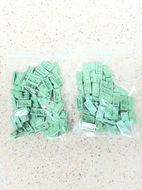 Lot Of 100 NEW Lego 3023 1x2 Sand Green Plates Harry Potter Star Wars Yoda