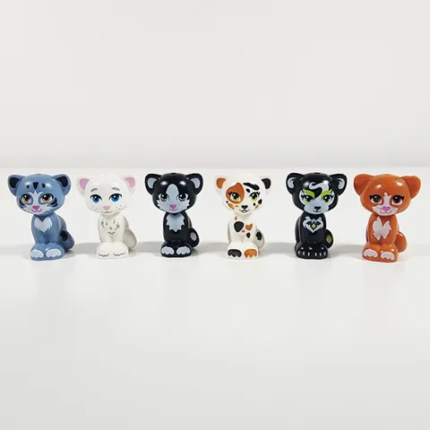 Lego Friends Cat Minifigure Lot of 6 Variety Cute Pet Animal Kitty Kitten