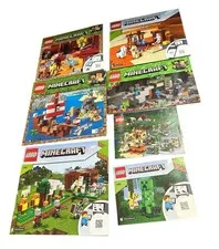 7 Lego Minecraft Instruction booklets 21159, 21152, 21154, 21141, 21167,  21160