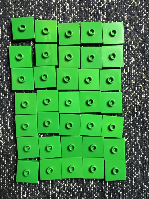 LEGO 87580 Green Plate Modified 2x2 w/ Groove 1 Stud in Center Jumper 35 Pieces