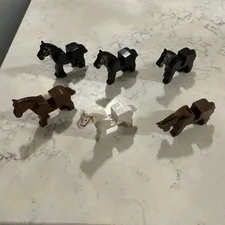 Lego Mini Fig Horse Figures Lot of 6