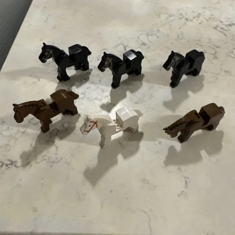 Lego Mini Fig Horse Figures Lot of 6
