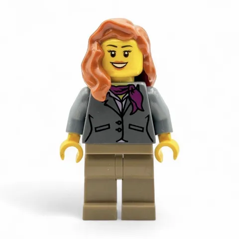 LEGO Dark Bluish Gray Jacket with Magenta Scarf, Female Item No: cty0370