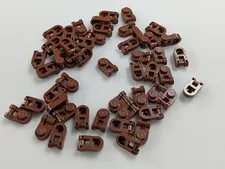 Lego x50 New Reddish Brown Plate, Round 1 x 1 with Bar Handle # 26047