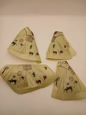 LEGO - Minifig - 4x Plastic 1/2 Tepee Cover w/ Western Indians Motifs Pattern