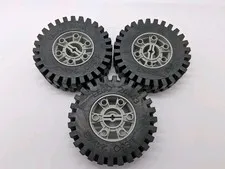 Vintage 1979 Lego Expert Builder "Technic" 24x43 Rubber Wheels - Lot Of 3 