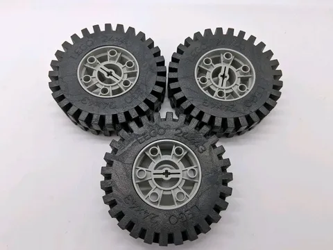 Vintage 1979 Lego Expert Builder "Technic" 24x43 Rubber Wheels - Lot Of 3 