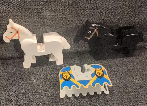 LEGO Castle Horses Lot of 2! USED Animal Figures and armor.