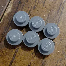 LEGO Gray Round Tile/Stud Pieces Lot of 6 Plastic Building Parts