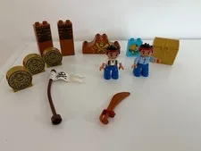 LEGO DUPLO ~ LOT of Jake and the Neverland Pirates figures, coins, sword, chest