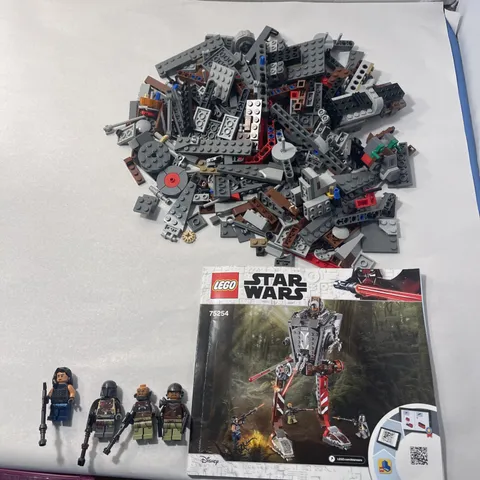LEGO Star Wars Mandalorian 75254 AT-ST Raider w/ Mini-Figs & Instructions As-Is