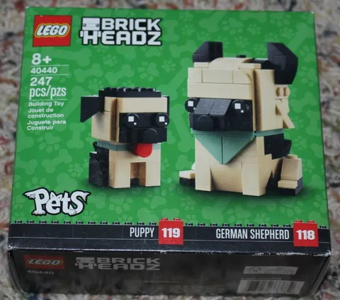 Lego BrickHeadz Pets German Shepherd and Puppy 40440. New; sealed box. 247 pcs