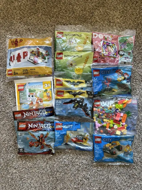 LEGO Polybag Lot Of 13 | Botanicals, Batman, Ninjago, Creator, City, VIP, Dots