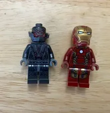 Lot Of 2 LEGO Minifigures Marvel Superheroes Ultron Prime & Iron Man Minifigure