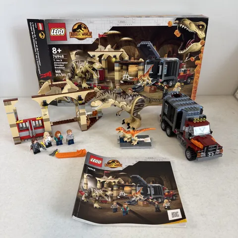 Lego 76948 Jurassic World T. rex & Atrociraptor Dinosaur Breakout 100% Complete