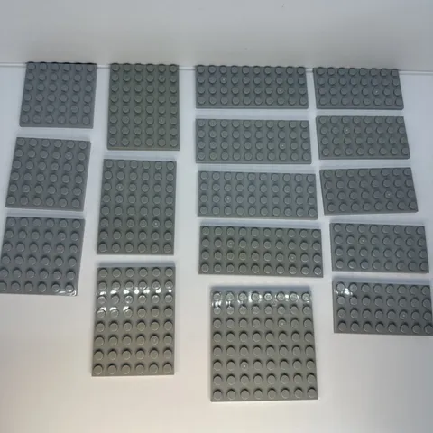 Lego Parts - Plates - 4x8, 4x10, 6x6, 6x8 & 8x8 Light Bluish Gray Lot Of 16