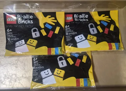 LEGO #30711 BRAILLE BRICKS LOT OF 3 BAGS 30 PIECES TOTAL NEW IN BAGS