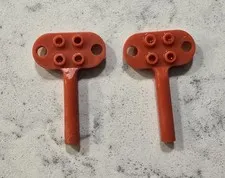 2 LEGO Red Keys for Windup Motors Vintage 