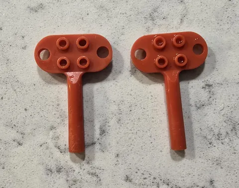 2 LEGO Red Keys for Windup Motors Vintage 