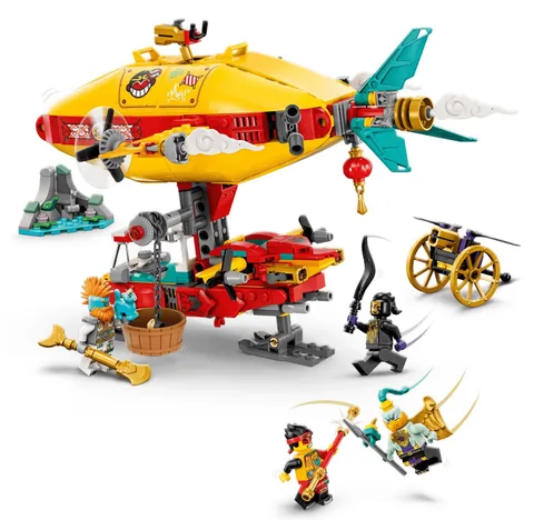 LEGO MONKIE KID 80046 Monkie Kid's Cloud Airship RETIRED w/ Minifigs