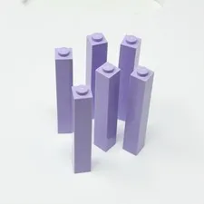 2453b LEGO Parts Brick 1x1x5 Solid Stud LAVENDER (6)