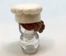 LEGO Minifigure, Hair Combo, Hat with Hair, Chef, Reddish Brown inv.656