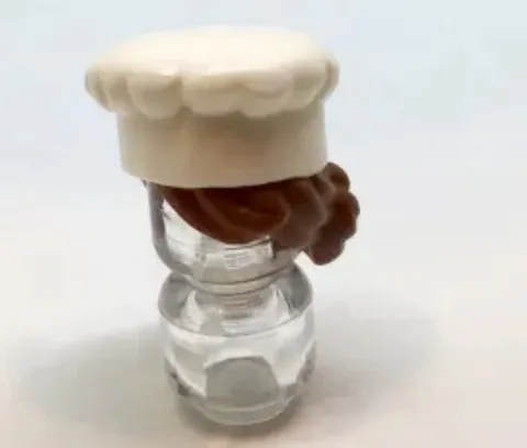 LEGO Minifigure, Hair Combo, Hat with Hair, Chef, Reddish Brown inv.656
