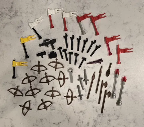 Lego Minifigure Lot of  Various Tools And Weapons