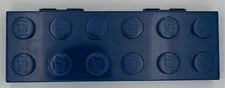 LEGO Pencil Case Brick Box Mini Figure Storage Plastic Holder ~ Dark BLUE  Used