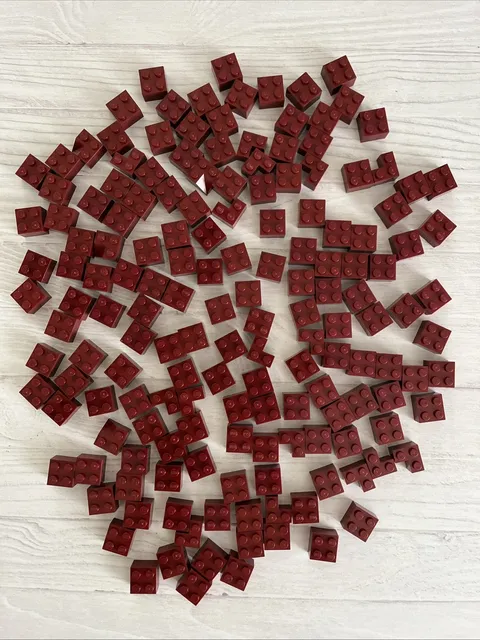 LEGO LOT DARK RED 161 PCS 2X2 BRICK VARIETY BUILDING PIECES