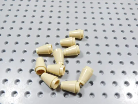 LEGO Lot of 10 Tan 1x1 Round Cones Bricks BC