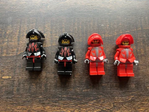 lego knights kingdom lot of 4x minifigures red black rare
