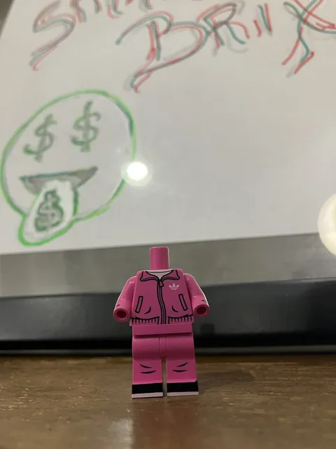 Lego Minifigure - Citizen Brick - Adidas Tracksuit - Dark Pink Misprint 