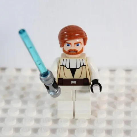 LEGO Star Wars Obi-Wan Kenobi Minifigure Clone Wars Blue Lightsaber 2008