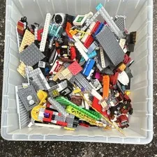 LEGO Bulk Lot Mixed Loose Bricks Pieces Parts in Plastic Storage Tub