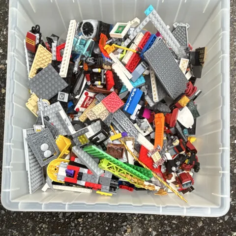 LEGO Bulk Lot Mixed Loose Bricks Pieces Parts in Plastic Storage Tub