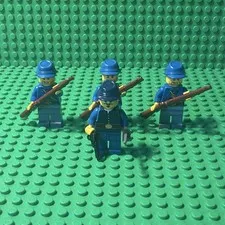 LEGO Civil war union infantry Minifigures w/Union officer and all guns included.