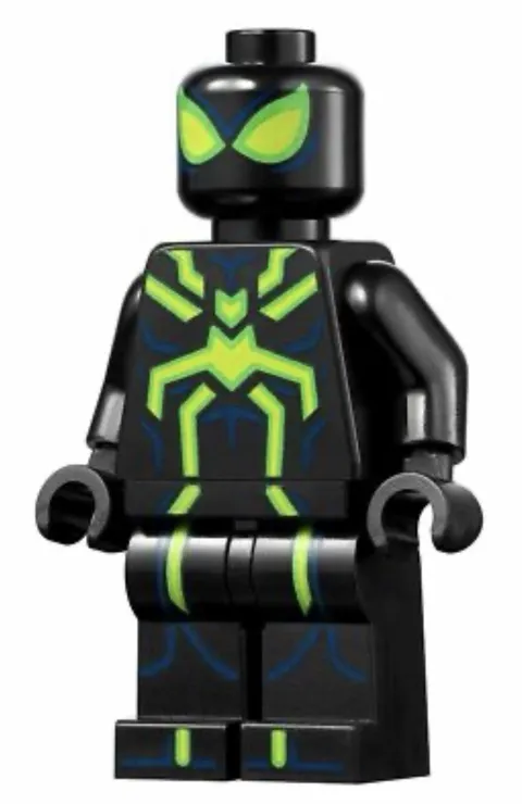 spiderman stealth big time suit black and green! minifigure rare!