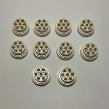 LEGO Wheel 31mm D. x 15mm Technic with 7 Pin Holes 60208 - White x10