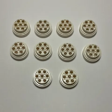 LEGO Wheel 31mm D. x 15mm Technic with 7 Pin Holes 60208 - White x10