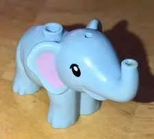 Lego New Bright Light Blue Elephant Friends Baby w/ Bright Pink Ears Part Figure