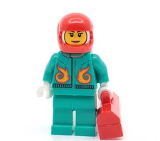 New LEGO BAM 2026 Minifigure - Stuntwoman - Flames Jumpsuit Balaclava