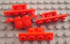 LEGO Lot of 4 Red 1x2 - 1x4 Space Bracket Pieces