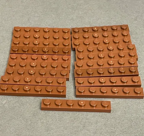 Lego 3666 Reddish Brown Replacement Add-on Pieces Parts Lot of 19